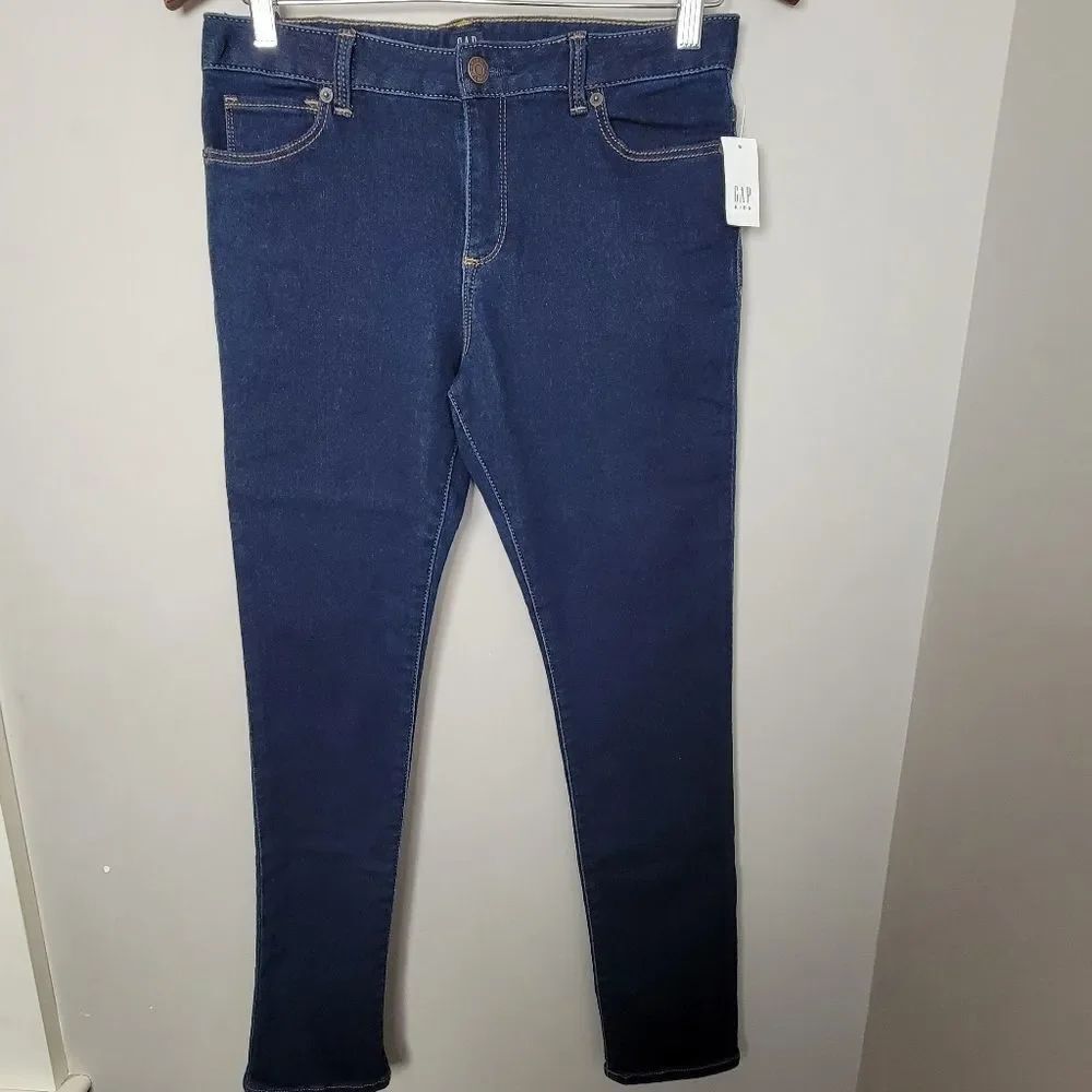 Gap Kids Denim Jeans Stretch Super Skinny Dark Indigo 14 Plus NWT
